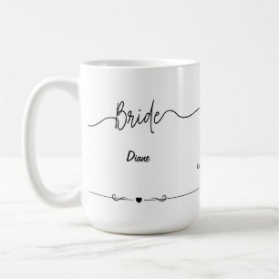 Bride & Groom Name and Date (RT Groom/LT Bride) Coffee Mug