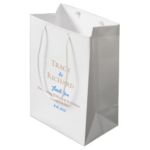 Bride & Groom Name Wedding Thank You Medium Gift Bag