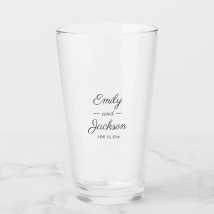 Bride Groom Names Wedding Date Glass