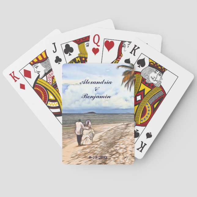 Bride Groom Newlywed Wedding Favours Custom Playing Cards (Back)
