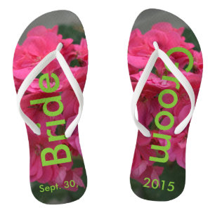 Bride Groom Rose Geranium Flip Flops