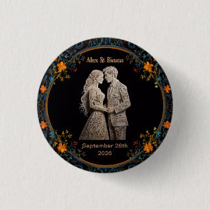 Bride & Groom Royal Classic 3 Cm Round Badge