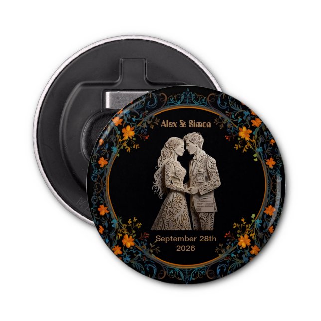Bride & Groom Royal Classic Bottle Opener (Front)
