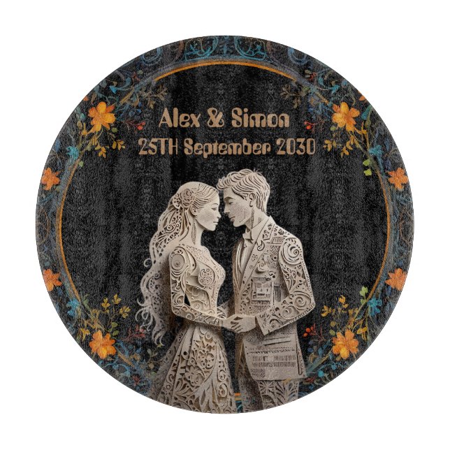 Bride & Groom Royal Classic Cutting Board (Front)