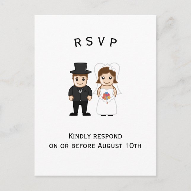 Bride & Groom - RSVP Post Card (Front)
