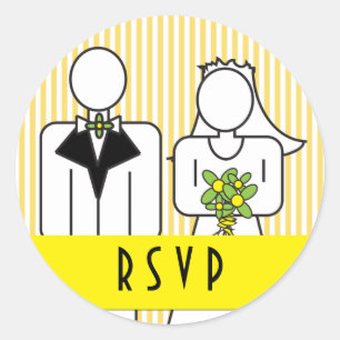 Bride & Groom rsvp Stickers