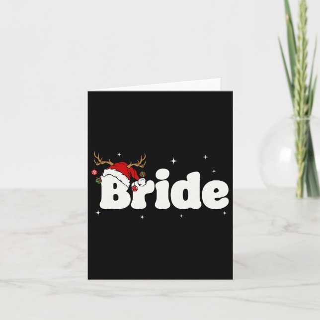 Bride Groom Santa Couples Christmas Outfits Xmas P Card (Front)