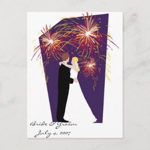 Bride & Groom Save the Date-July 4th Weddings Announcement Postcard