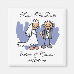 Bride Groom Save The Date Magnets Custom Name