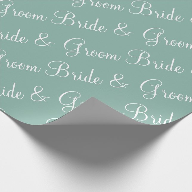 Bride Groom Script Wedding Shower Wrapping Paper (Corner)