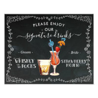 Bride & Groom Signature Drink Chalkboard Sign