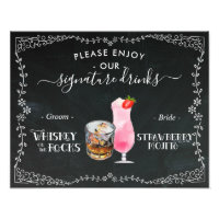 Bride & Groom Signature Drink Chalkboard Sign