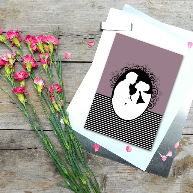 Bride & Groom Silhouettes Save the Date Cards (Creator Uploaded)