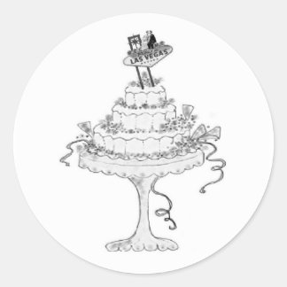 Bride & Groom sitting/Las Vegas Sign Cake Sticker