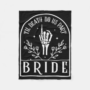Bride Groom Skeleton Gothic Halloween Engagement W Fleece Blanket
