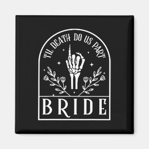 Bride Groom Skeleton Gothic Halloween Engagement W Magnet
