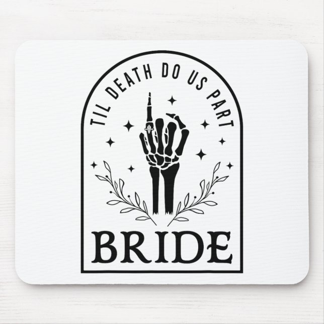 Bride Groom Skeleton Gothic Halloween Engagement W Mouse Mat (Front)