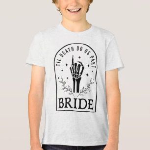 Bride Groom Skeleton Gothic Halloween Engagement W Tri-Blend Shirt