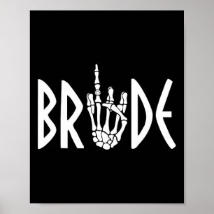 Bride Groom Skeleton Gothic Wedding Engagement Hal Poster