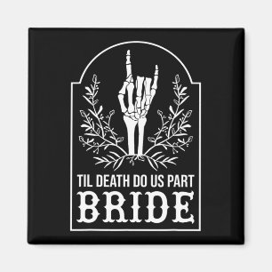 Bride Groom Skeleton Hand Couples Matching Wedding Magnet
