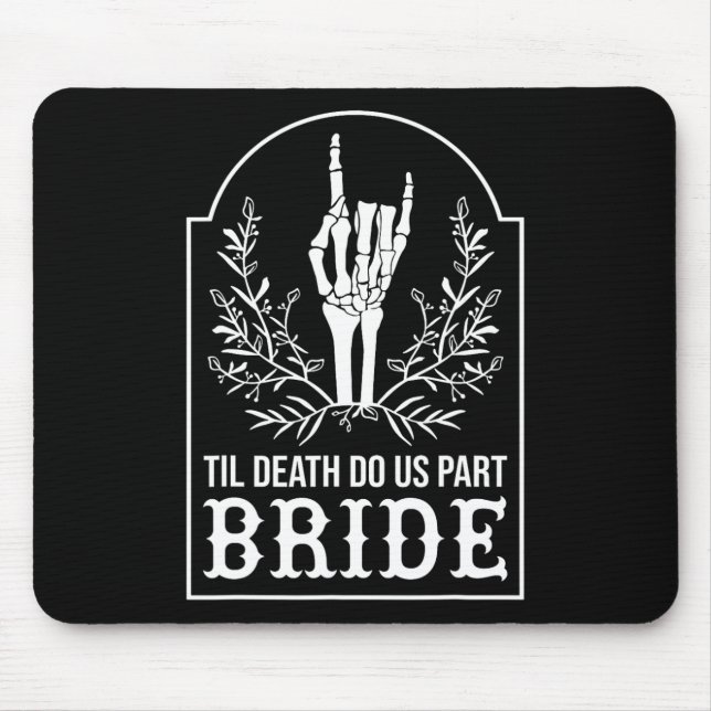 Bride Groom Skeleton Hand Couples Matching Wedding Mouse Mat (Front)