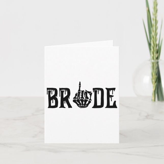 Bride Groom Skeleton Hand Halloween Wedding Bachel Card (Front)