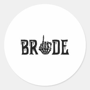 Bride Groom Skeleton Hand Halloween Wedding Bachel Classic Round Sticker
