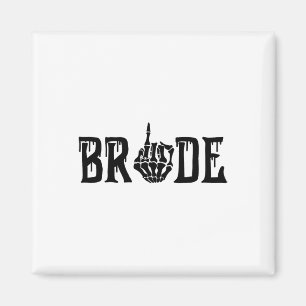 Bride Groom Skeleton Hand Halloween Wedding Bachel Magnet