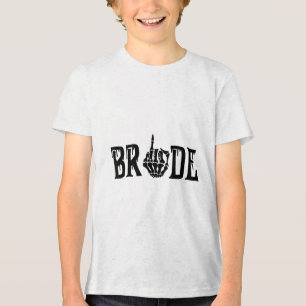 Bride Groom Skeleton Hand Halloween Wedding Bachel Tri-Blend Shirt