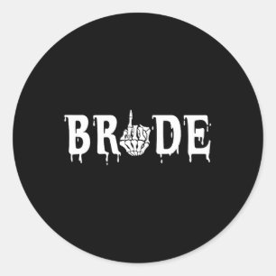 Bride Groom Skeleton Hand Halloween Wedding Chelor Classic Round Sticker