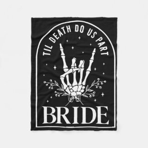 Bride Groom Skeleton Rock Hand Couples Wedding Hal Fleece Blanket