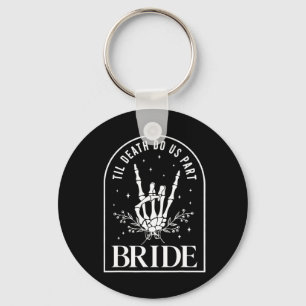 Bride Groom Skeleton Rock Hand Couples Wedding Hal Key Ring