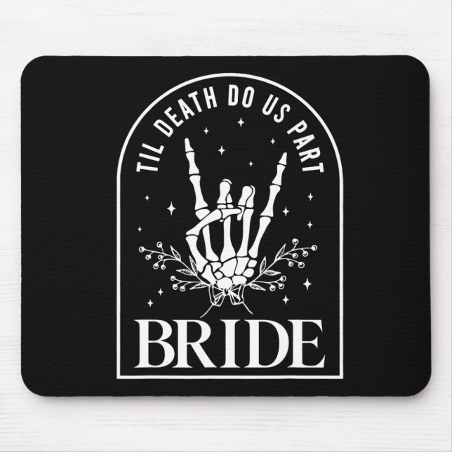 Bride Groom Skeleton Rock Hand Couples Wedding Hal Mouse Mat (Front)