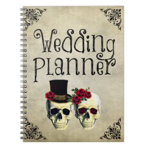 Bride & Groom Skull Wedding Planner Notebook