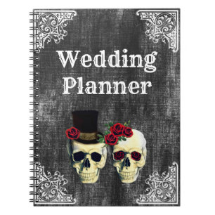 Bride & Groom Skull Wedding Planner Notebook