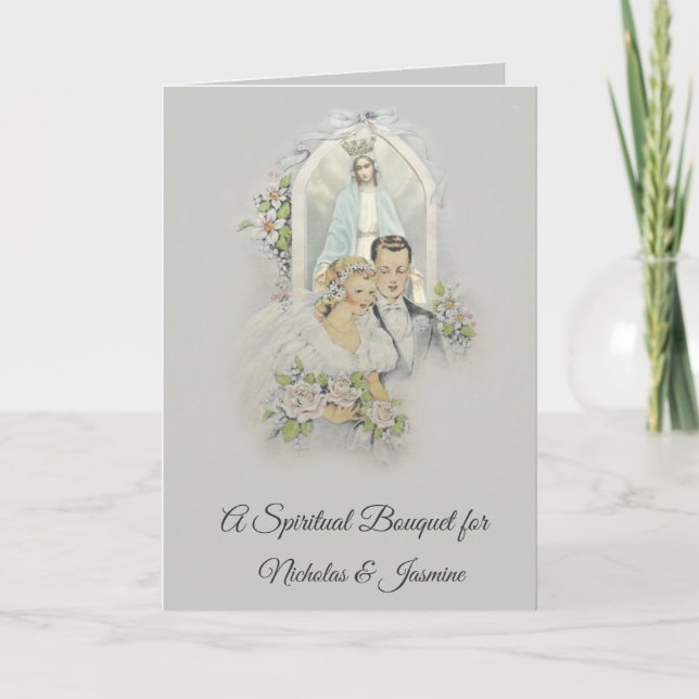 Bride & Groom Spiritual Bouquet Prayers Card (Front)