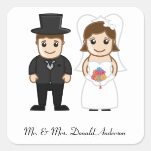 Bride & Groom - Square Sticker