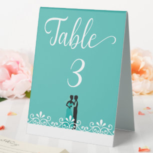 Bride Groom Teal White Elegant Wedding