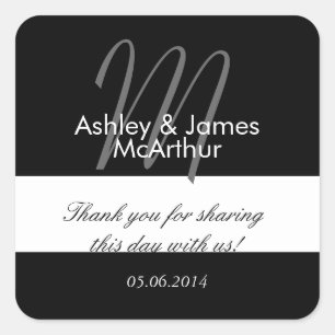 Bride Groom Thank You Wedding Favour Stickers