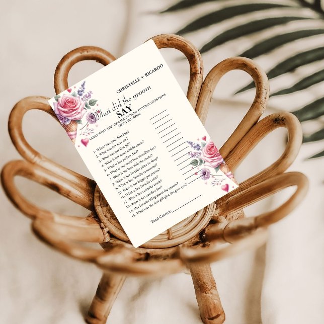  Bride & groom trivia bridal shower game Card (Creator Uploaded)