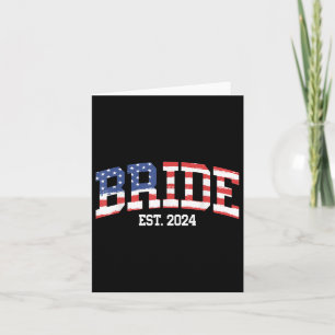 Bride Groom Us Flag 4th Of July Wedding Couples Ma Card