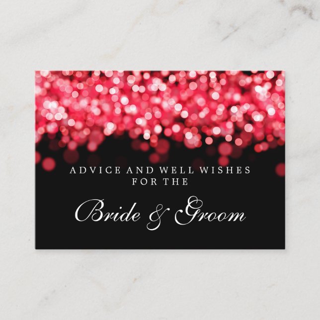 Bride & Groom Wedding Advice Card Red Lights (Front)