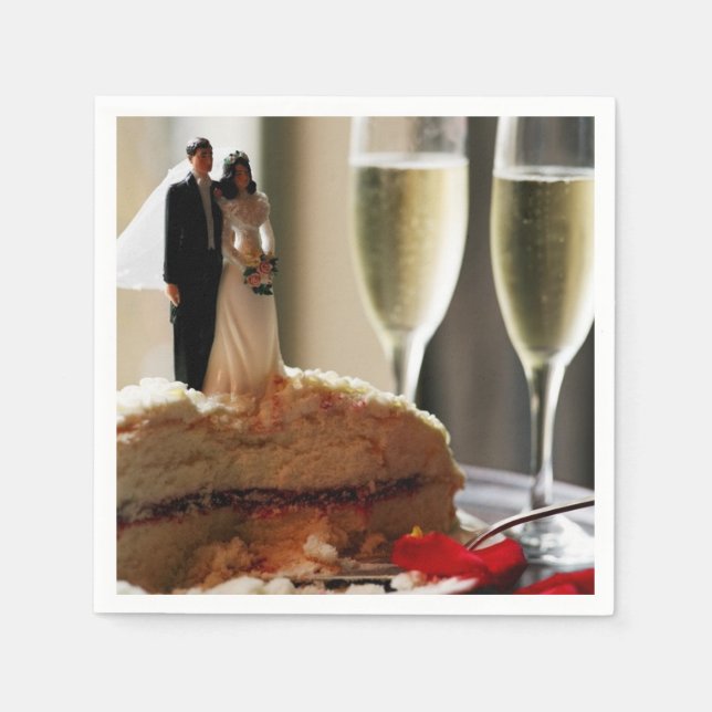 Bride Groom Wedding Cake Napkins (Front)