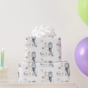 Bride & Groom Wedding Dress Wrapping Paper
