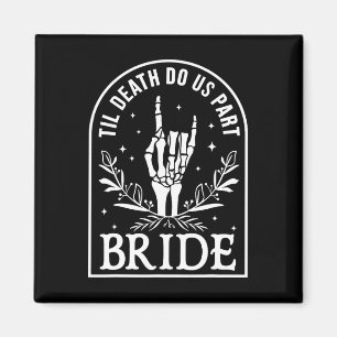 Bride Groom Wedding Engagement Halloween Couple Ma Magnet