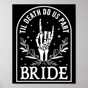 Bride Groom Wedding Engagement Halloween Couple Ma Poster