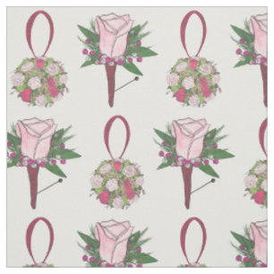 Bride Groom Wedding Flowers Floral Rose Bouquet Fabric