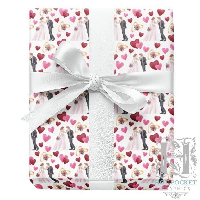 Bride & Groom Wedding Gift Wrapping Paper (Creator Uploaded)