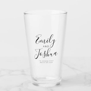 Bride & Groom Wedding Party Glass