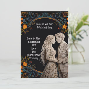 Bride & Groom Wedding Personalised  Invitation